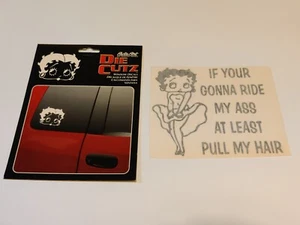 Betty Boop Blown Dress Window Decal Vinyl Die Cut Laptop Truck Sticker Lot of 2 - Picture 1 of 3