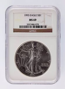 1993 Silver 1oz American Eagle $1 NGC Graded MS 69