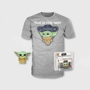 NEW! The Mandalorian & Child Boys Graphic T-Shirt w/ Mini Funko POP! X-Large - Picture 1 of 1