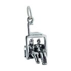Chairlift Chair Lift Mountain Skiing 3D 925 Solid Sterling Silver Charm Ski