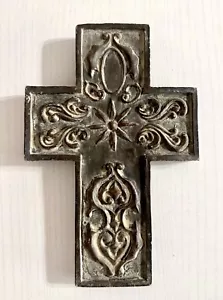 Vintage Stone Cross Heavy Square Edge Wall Cross 9” - Picture 1 of 3