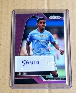2024/25 PANINI PRIZM EPL SAVINHO PURPLE PRIZM AUTO RARE SP #/25 MANCHESTER CITY - Picture 1 of 2