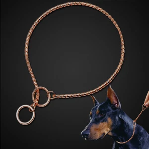 Rose Gold Pet P Choke Dog Training Show Collar Chain Slip Collar for Large Dogs - Picture 1 of 13