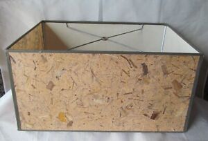 Rectangular Drum Lampshade 19L X 12W X 10H Handmade Paper w Leaves/ Branches