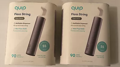 Dispensador de fio dental recarregável 2 Quip ardósia metal - Refil perfeito - NOVO LACRADO - Imagem 1 de 4