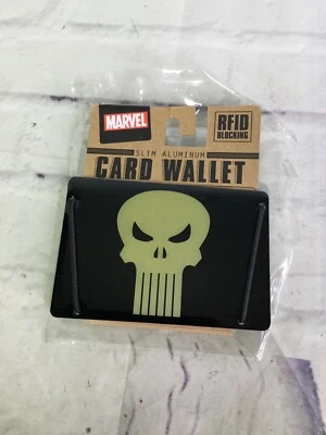 Marvel THE PUNISHER Skull Logo Slim Aluminum Card Wallet Holder RFID Blocking - Image 1 of 4