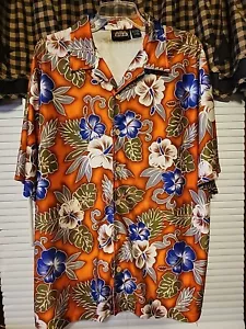 ODO Floral Hawaiian Tropical Sz XL Short Sleeve Button Down Made in Taiwan - Picture 1 of 8