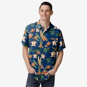 Mens Loose Fit Printed Short Sleeve Shirt, Casual Button Down Hawaiian Shirt Wit - Picture 1 of 4