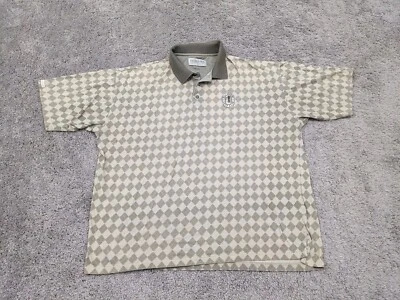 Camisa polo masculina Tehama Clint XXL 2XL padrão diamante Hill Country taco de golfe - Imagem 1 de 4