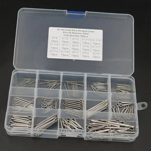 150PCS 304 Kit Assortimento Perni Split-Cotter Acciaio Inox 304 Acciaio Inox - Foto 1 di 8