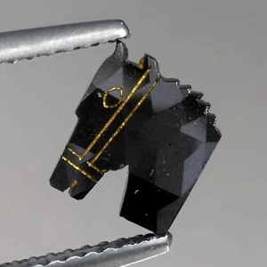 Certified 1.05cts Rare Horse Shape Fancy Black Natural Earth Mined Loose Diamond - Picture 1 of 6
