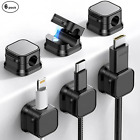 6 Pack Cable Clips Organizer - Rotating Desktop Magnetic Cable Clamp with 7.5mm