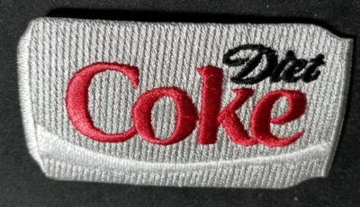 Diet Coke can Embroidered Patch approx 1.75x3.5" iron on hat size - Image 1 of 2