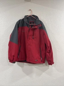 Swiss Tech Jacket Hood Red Black Zip Pockets Sz Large - Picture 1 of 7