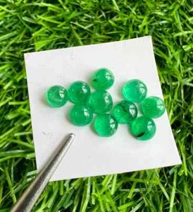 4.30Cts Natural Zambian Emerald Round Cabochons 10Pcs lot Loose Gemstone #31 - Picture 1 of 3