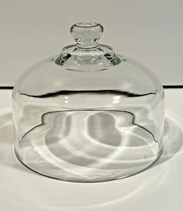 Glass Clear Round Heavy Dome Cover for Cheese Dessert tray Knob 6.5 Inch - Picture 1 of 8