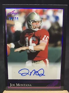 Joe Montana 2021 Leaf Memories 1992 Auto Viola 30/30 #BG-JM3 Auto HOF - Foto 1 di 3