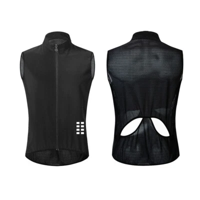 WOSAWE Mens Cycling Vest Reflective Biking Bicycle Gilet Back Mesh Breathable - Image 1 of 4