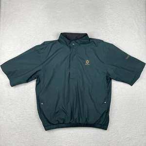 Footjoy Dryjoy Jacket Mens Large Green 1/4 Zip Windbreaker Lined Golf Active - Picture 1 of 17