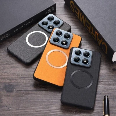 For XiaoMi 14T Pro, Shockproof Hybrid Leather Soft Bumper Magnetic Case Cover — 第 1/4 张图片