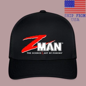Z Man Z-Man Fishing Black Baseball Cap Hat Adult Size S/M & L/XL - Picture 1 of 4