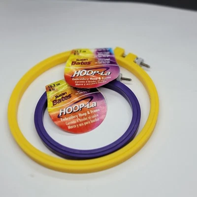 Set Of 2 Susan Bates HOOP-La Embroidery Hoops 6" and 4" New - Image 1 of 4