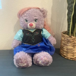 Build A Bear 16" Disney Frozen Anna Oso Púrpura con Ropa Pelo Sin Sonido - Imagen 1 de 8
