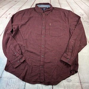 Camisa Chaps 2XB Botón Frontal Elastizada Manga Larga Grande y Alta Para Hombre Franela Roja - Imagen 1 de 7