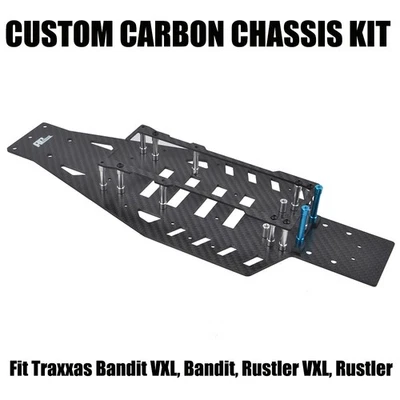 Carbon Lower Chassis for Traxxas Bandit VXL Rustler VXL Bandit Rustler 2WD - Image 1 of 4