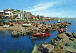 08630 Cartolina Loano (SV) Diga e spiaggia - Photo 1/2