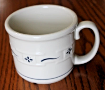 Taza de sopa Longaberger Pottery Woven Traditions clásica azul 16 OZ taza de sopa Foto 1 de 4