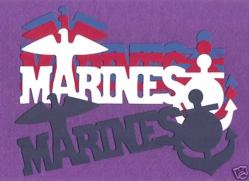 Tarjetas de álbum de recortes troquelados militares MARINES # 2 Foto 1 de 1