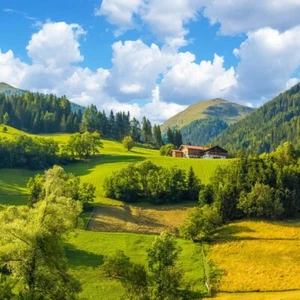 Austrian Rural Landscape Photo Poster on Canvas Art Picture - Picture 1 of 4
