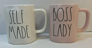 Boss Lady & White Tazas Hechas a Mano Taza Lote de 2 Tazas Rae Dunn - Imagen 1 de 12