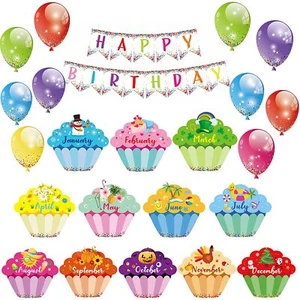 25 Pieces Happy Birthday Bulletin Board Set Decorations Classroom Decoration ... - Picture 1 of 7