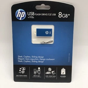 NEW SEALED HP Sleek Sliding USB Flash Drive 8GB - Blue - Picture 1 of 3