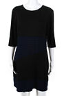 Hutch Womens Crossbody Stripe Sheath Dress Black Blue Size Large 10822788