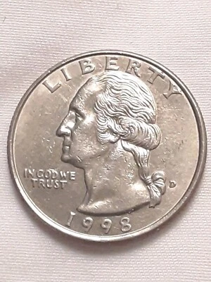 RARE 1998 D Washington Quarter DDO/ DDR! AU! *RPM* ! BU  - Image 1 of 4