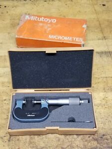 Mitutoyo 0-1" Flange Disc Micrometer .001" Res. No 123-125 With Box Excellent