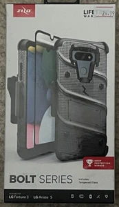 LG Aristo 5/LG Fortune 3 ZIZO BOLT Series Case Heavy Duty Brand New Gray Black - Picture 1 of 3