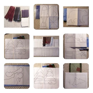 Quilt Patterns Lot Of 8 Christmas Children With Fabric Pieces AS IS - Picture 1 of 10