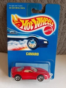 1991 Hot Wheels Blue Card Series #262 93 CAMARO Red w/Chrome 5 Spoke Wheels - Picture 1 of 12