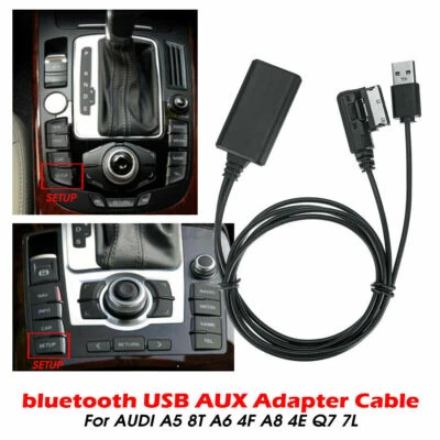 Wireless bluetooth Music Interface AUX Audio Cable Adapter For Audi Q7 A5 A6 A8 - Image 1 of 4