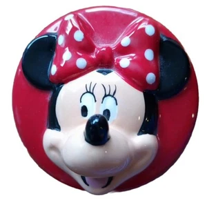 Minnie Mouse Westland Ceramic Trinket Box Red Polka Dot Container and Bow - Picture 1 of 5