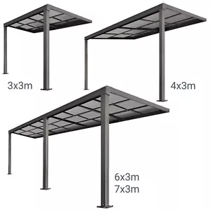 Terrassenüberdachung Terrassendach Überdachung Sonnenschutz Aluminium Juskys® - Bild 1 von 16