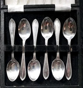 6xVintage T.E Osborne Ltd Silver Plated Tea Spoons With Case W3 3 - Picture 1 of 6