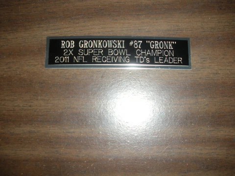 ROB GRONKOWSKI (PATRIOTS) ENGRAVED NAMEPLATE FOR PHOTO/DISPLAY/POSTER Cover