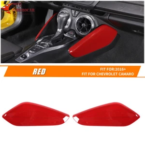 Biseles de cubierta de moldura de panel lateral de cambio de marchas para Chevrolet Camaro 16+ accesorios rojos - Imagen 1 de 12