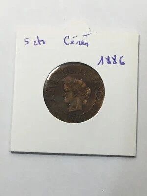 France 5 Cents Ceres 1886 A (10-1) - Image 1 of 3