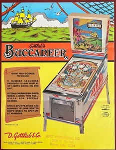 1976 Gottlieb Buccaneer Original Pinball Flyer - Picture 1 of 2